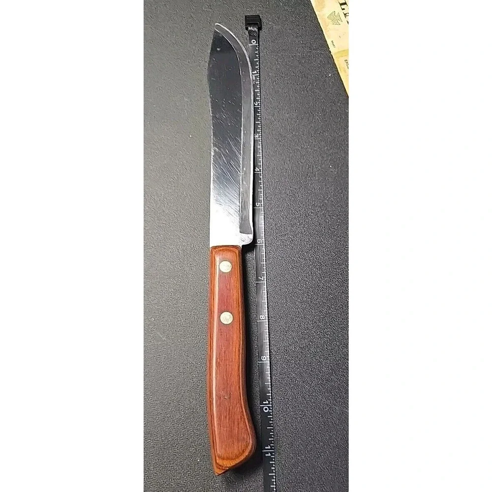 FLINT Butcher Knife Stainless Vanadium Steel USA Kitchen Utility Vintage